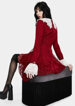 Jawbreaker Dresses Red Weird Sisters Lace Fit And Flare Dress