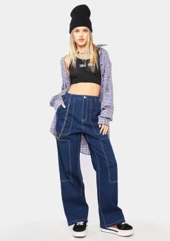 BY DYLN Cooper Wide Leg Denim Jeans Bottoms