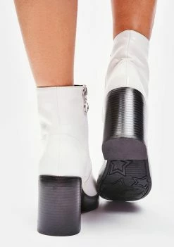 Dirty Laundry Boots & Booties White Groovy Combat Boots