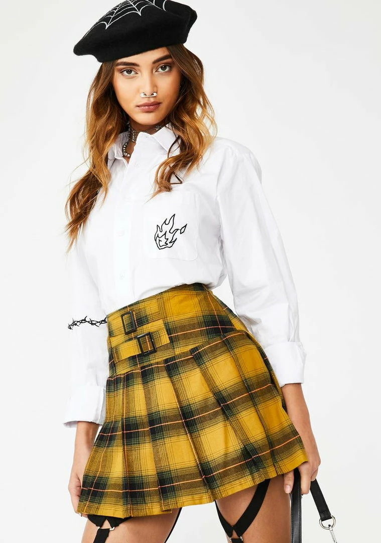 Jawbreaker Pleated Tartan Mini Skirt