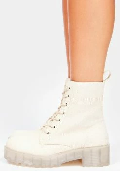 Dirty Laundry Natural Mazzy Combat Boots