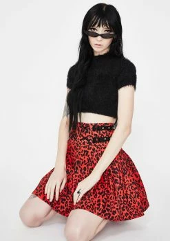 Jawbreaker Bottoms Leopard Print Studded Skirt