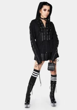 Jawbreaker Laced Up Zip Up Hoodie