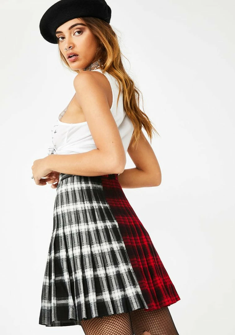 Jawbreaker Bottoms Two Tone Kilt Mini Skirt