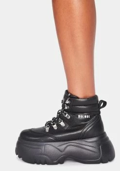 NOKWOL Platforms Black Scared Platform Sneakers