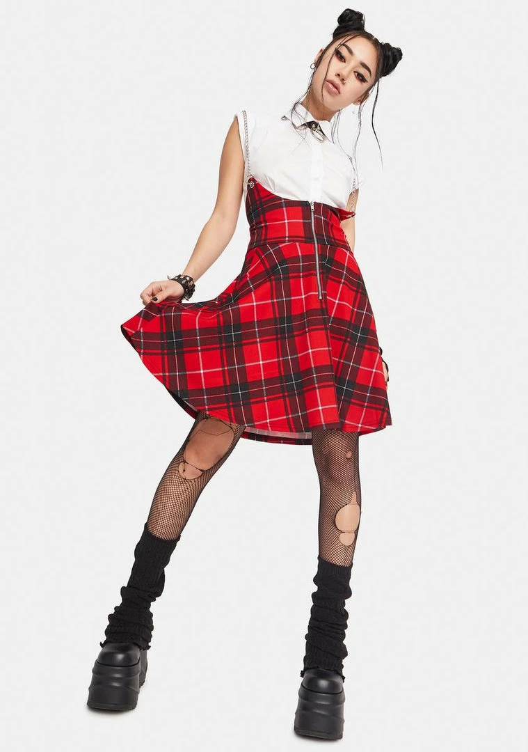 Jawbreaker Bottoms Chain Plaid Skirt
