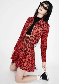 Jawbreaker Leopard Print Crop Jacket