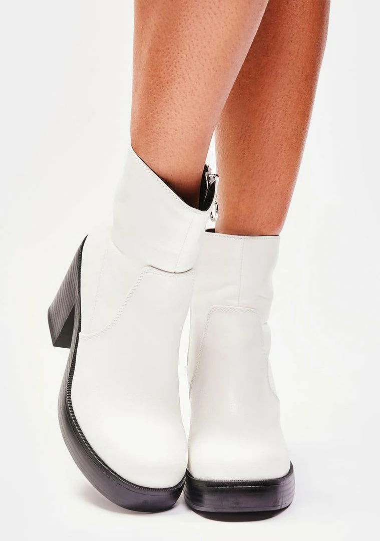 Dirty Laundry Boots & Booties White Groovy Combat Boots