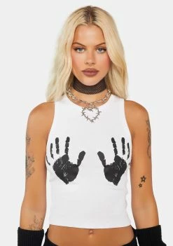 Basic Pleasure Mode Palm Print Tank Top Tops