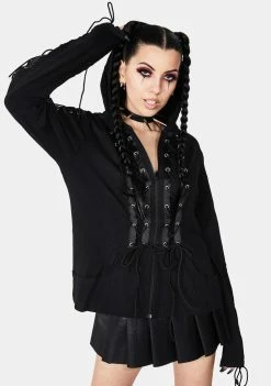 Jawbreaker Laced Up Zip Up Hoodie