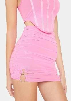 BY DYLN Pink Koda Mini Skirt