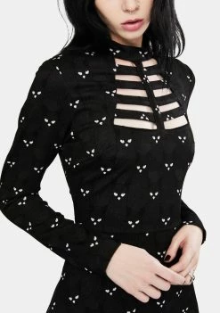 Jawbreaker Salem Grumpy Cat Knit Skater Dress