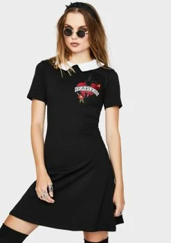 Jawbreaker Embroidered Heart Mini Dress