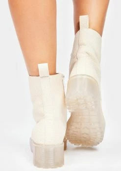 Dirty Laundry Natural Mazzy Combat Boots