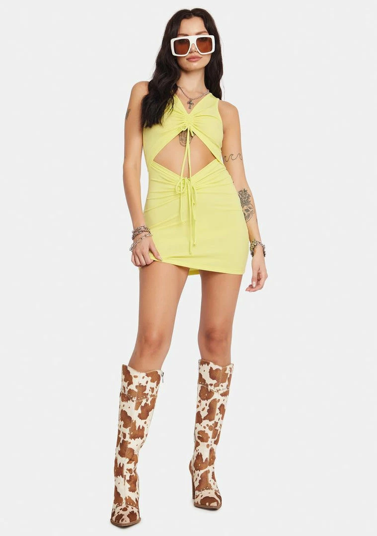 BY DYLN Yellow Levi Mini Dress Dresses