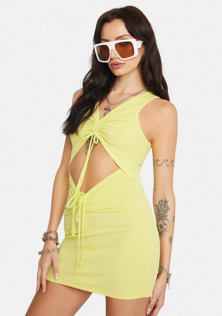 BY DYLN Yellow Levi Mini Dress Dresses