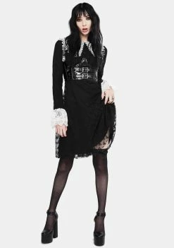 Jawbreaker Black Weird Sisters Lace Fit And Flare Dress Dresses