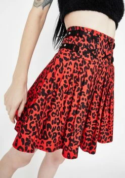 Jawbreaker Bottoms Leopard Print Studded Skirt