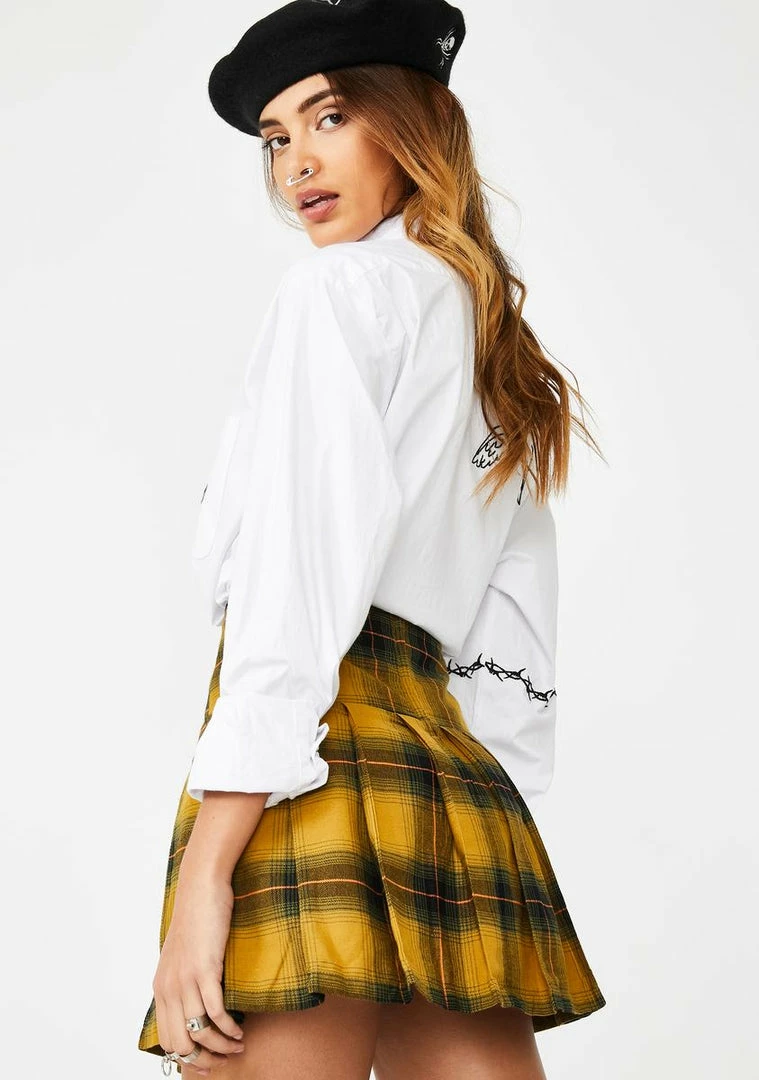 Jawbreaker Pleated Tartan Mini Skirt