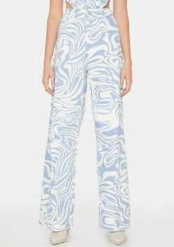 BY DYLN Swirl Ivan Wide Leg Jeans
