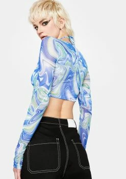 BY DYLN Tops Blue Suki Top