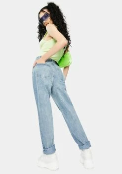 BY DYLN Harlow Denim Mom Jeans Bottoms