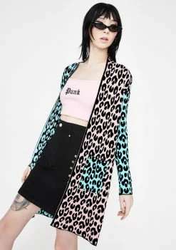 Jawbreaker Multi Pastel Leopard Print Cardigan