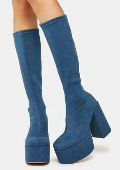 NOKWOL Emmie Denim Platform Boots