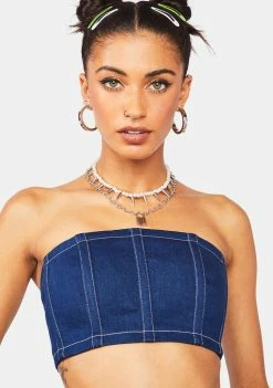 BY DYLN Cooper Denim Crop Top Tops