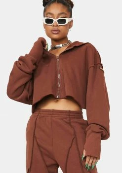BY DYLN Tops Hazel Cropped Hoodie