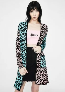 Jawbreaker Multi Pastel Leopard Print Cardigan