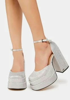 NOKWOL Charlie Rhinestone Platform Heels