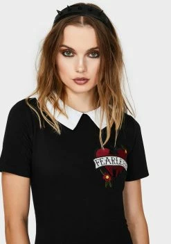 Jawbreaker Embroidered Heart Mini Dress