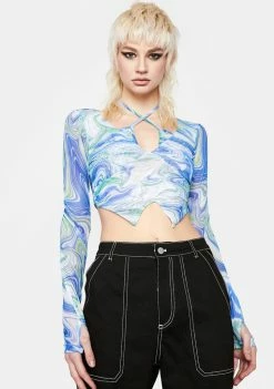 BY DYLN Tops Blue Suki Top