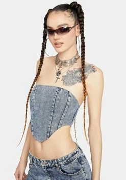 BY DYLN Amison Denim Corset