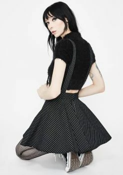 Jawbreaker Stripes N Suspenders Mini Skirt