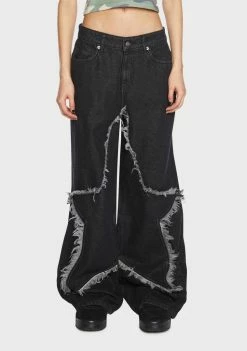 Basic Pleasure Mode Boyfriend Jeans Ziggy Distressed Star Jeans