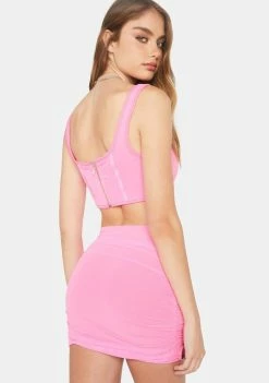 BY DYLN Pink Koda Mini Skirt