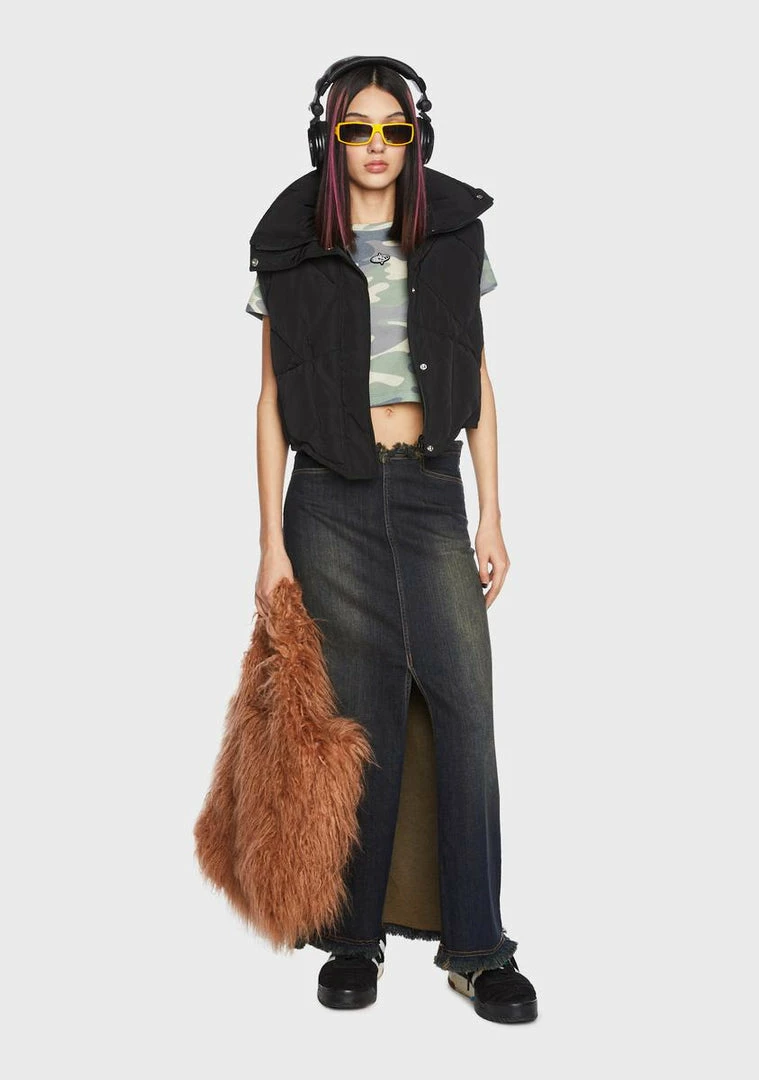 Basic Pleasure Mode Nelly Denim Midi Skirt