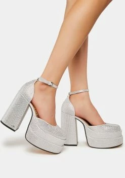 NOKWOL Charlie Rhinestone Platform Heels