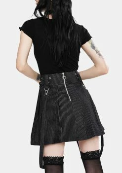 Jawbreaker Bottoms Manson Pinstripe Suspender Skirt