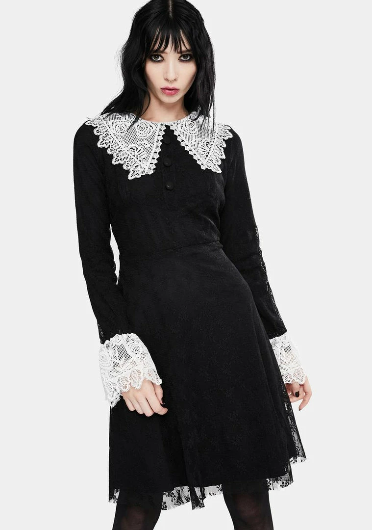 Jawbreaker Black Weird Sisters Lace Fit And Flare Dress Dresses
