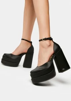 NOKWOL Charlie Satin Platform Heels