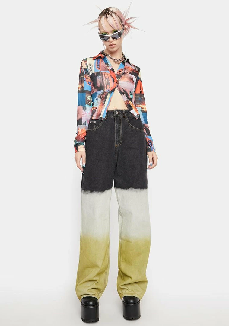 BY DYLN Claude Wide Leg Jeans