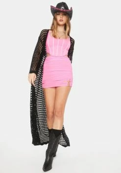 BY DYLN Pink Koda Mini Skirt