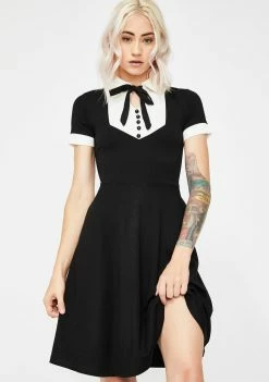 Jawbreaker Keyhole Bow Tie Wednesday Dress Dresses