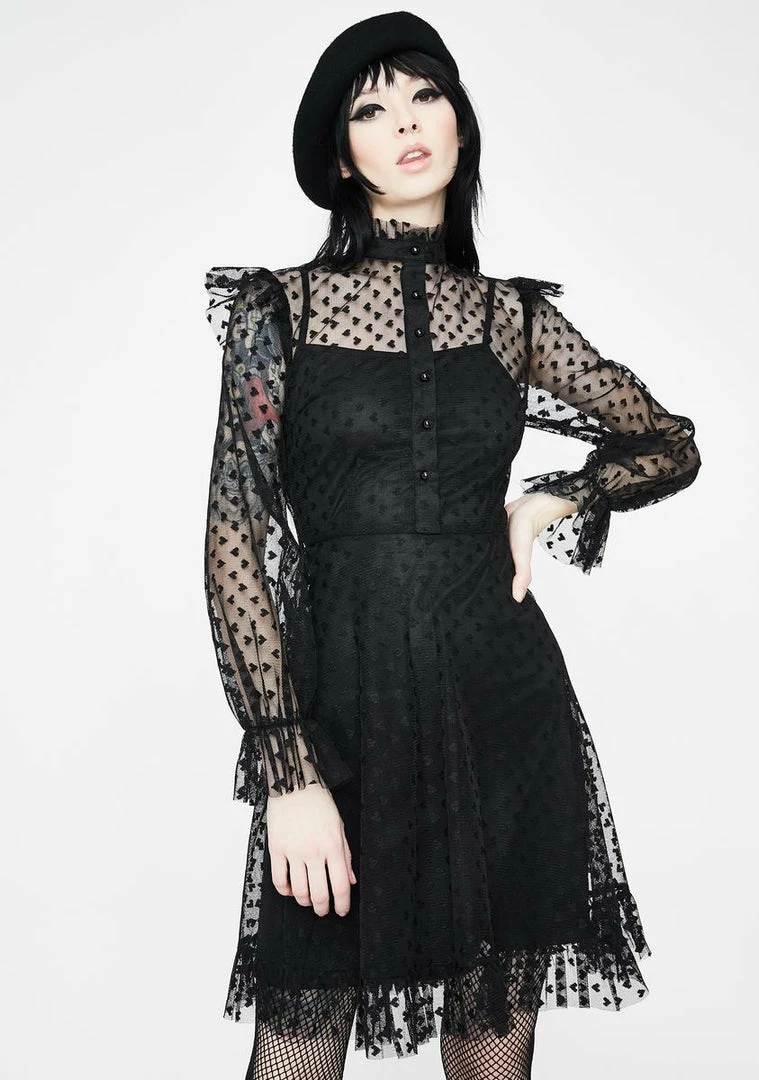 Jawbreaker Don't Mesh With My Heart Ruffled Dress