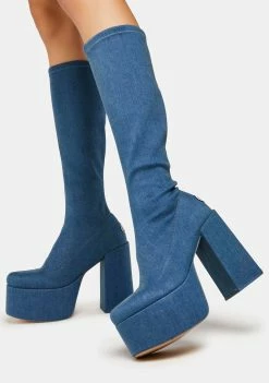 NOKWOL Emmie Denim Platform Boots