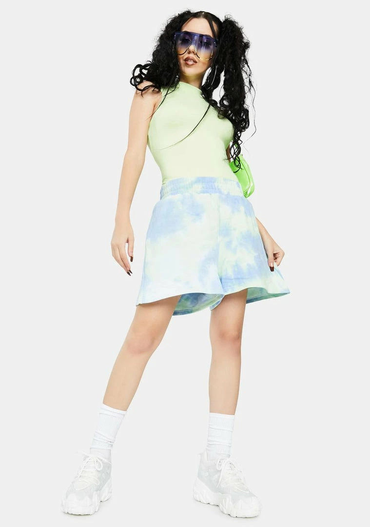 BY DYLN Blue Lincoln Track Shorts