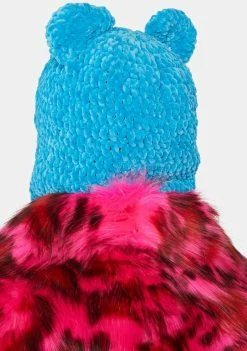 Basic Pleasure Mode Blue Chenille Bear Balaclava